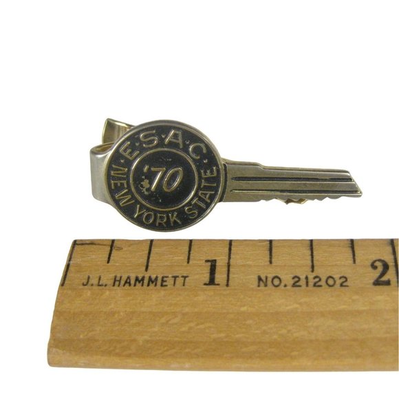 Balfour EASC New York StateTie Clip Bar Goldtone Vintage Art Deco 1.7 inches - Picture 5 of 5